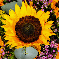 Sun Flowers Glass Vase