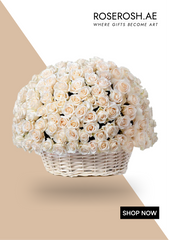 White Roses Basket